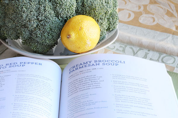 broccoli soup with lemon and parmesan 
