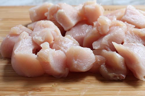 Chicken cubes for curry recipe