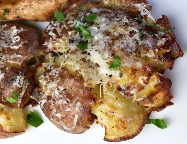 Crash Hot Potatoes with Cheese and Chives